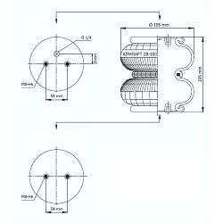 ZRAČNI JASTUK 2 BUB. 54MM RAZMAK VIJAKA FIAT DUCATO