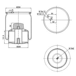 ZRAČNI JASTUK MAN TGM 4884N1P09 KOMPLET, PREDNJA OSOVINA - AT