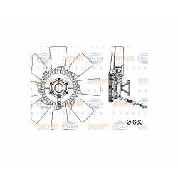 VISKO VENTILATORA SCANIA R 04 - KPL., Fi 680 elek.