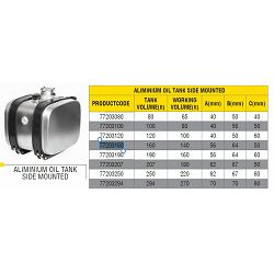 REZERVOAR HIDRAULIKE 160l/140l kpl. ALUMINIJ S NOSAČIMA - 56X64X50