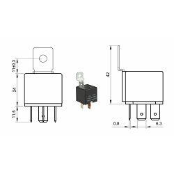 RELEJ 12V, 40A, 4PINA