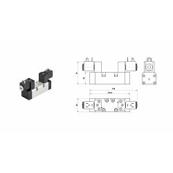 DUPLI ELEKTROMAGNETNI VENTIL 5/3 - 153CEE - AZ