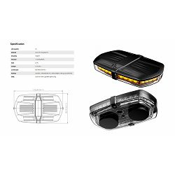 SIGNALNI SUSTAV Lightbar 23W, R10R, R65, magnet, 12V/24V