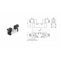 ELEKTROMAGNETNI VENTIL ISO1, 5/3 - AZ