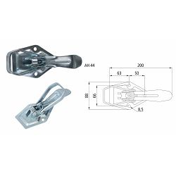 ZATVARAČ STRANICE PRIKOLICE SUER AH27, L-200mm