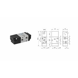 PNEUMATSKI VENTIL 321MCA, 3/2 Pilot/Spring N/C, G1/8" - AZ PNEUMATICA