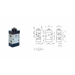 MEHANIČKI VENTIL 3/2 1/8"  - AZ PNEUMATICA