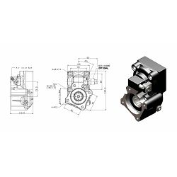 PTO 2C 4H P2 0450 R133, EATON; ZF, DAF 95XF, IVECO, MERCEDES, omjer 1:1,33 - HYVA