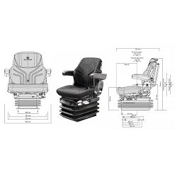 SJEDALO UNIVERZALNO TRAKTOR, ZRAČNO, 12V, MSG95G/721 - GRAMMER 