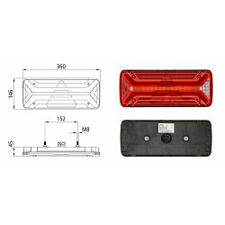 ŠTOP LAMPA ECOLED II, LED, 10/30V, SCHWARZMULLER, 7-PIN, LIJEVA - ASPOCK