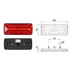 STOP LAMPA ECOLED II, LED, 10/30V, DESNA (ZELENI KONEKTORI) - ASPOCK