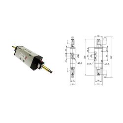 VENTIL 5/3 CO, G1/4, 1250 FLOW RATE,  CAMOZZI