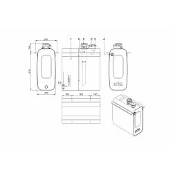 TANK HIDRAULIKE, ČELIK 110L/85L, 550X304X674 - HYVA