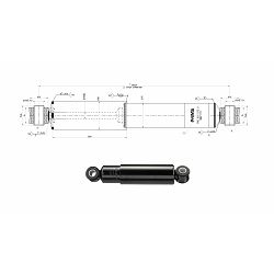 AMORTIZER BPW, SAF, SCHMITZ, FI-24/24, 349-545mm, 55mm uho - PROVIA