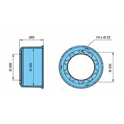 KOČIONI BUBANJ BPW ECO 420X200 / 260 / 290 / 10 / 335