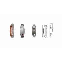 GABARIT Desno; Bijela/Crvena; C5W/Halogen; visina 122,2; širina 39,2; dubina 28,6; 12/24V- HELLA