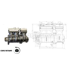 *KOMPRESOR BUS 3-CILINDRIČNI - WABCO + KAUCIJA 200 EUR