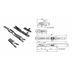 SET RUČICA ZATVARANJA DONJIH VRATA, L=D, DULJINA POLUGE 317mm, UGRADBENA UKUPNA DULJINA 365mm, SCHMITZ, KRONE - KOGEL