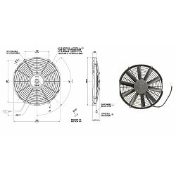 AKSIJALNI VENTILATOR 12V, promjer:305mm, učinkovitost:1470m3/min., usisavanje