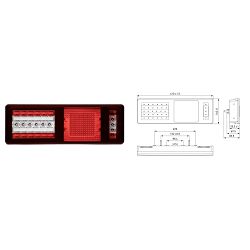 STOP LAMPA  L=D, KAMION, FULL LED, 24V, 4xSuperSeal 2PIN/AMP7 PIN - HELLA