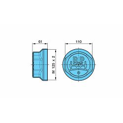 POKLOPAC GLAVČINE KOTAČA, M125X2, H-61mm - BPW