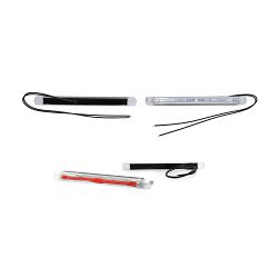 LED SVIJETLO, PROZIRNO STAKLO S CRVENO LED, 12/24V, visina 20,5; širina 247; dubina 22; KABEL-380mm