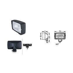 LED RADNO SVIJETLO MERCEDES ACTROS MP4/MP5, H3/Halogen, 12/24V, 35/70W, L-154mm, H-128mm, W-154mm, dubina: 77mm
