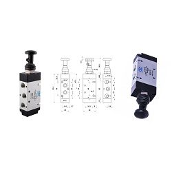 5/2 VENTIL 1/4", PUSH/PULL - AZ PNEUMATICA