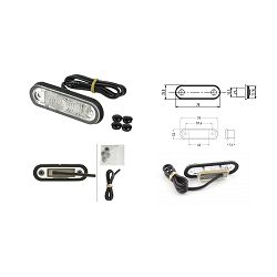 POZICIJSKO SVIJETLO L=D, Bijela; LED; H-25,9; W-79; RAZMAK RUPA 57,6mm, KABEL 500mm, 12/24V