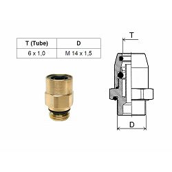 SPOJNICA ZA CIJEV RAVNA D6X1, M14X1.5