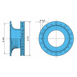 KOČIONI DISK BPW 3745 FI377X160X292X45