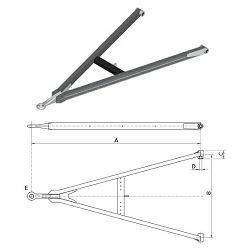 RUDO PRIKOLICE L-2100MM 27T, B=1.00/C=0.08/A=2.1 27t Fi 40 kass