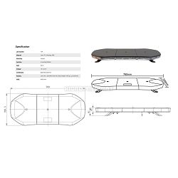 SIGNALNI SUSTAV lightbar LED, 760x326x81mm, R65, R10 - 12/24V